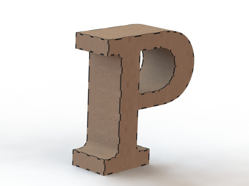 Laser Cut 3D Wooden Puzzle Alphabet Letters Model
