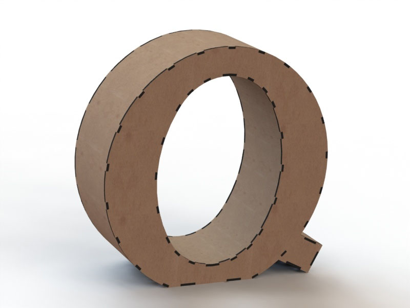 Laser Cut 3D Wooden Puzzle Alphabet Letters Model