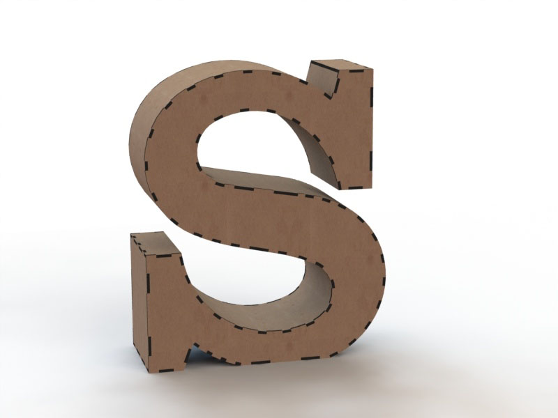 Laser Cut 3D Wooden Puzzle Alphabet Letters Model
