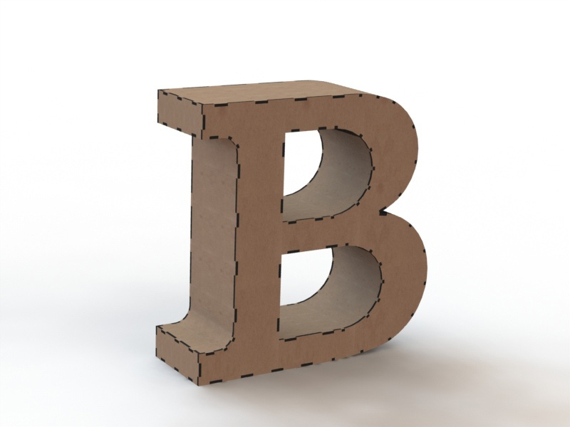 Laser Cut 3D Wooden Puzzle Alphabet Letters Model