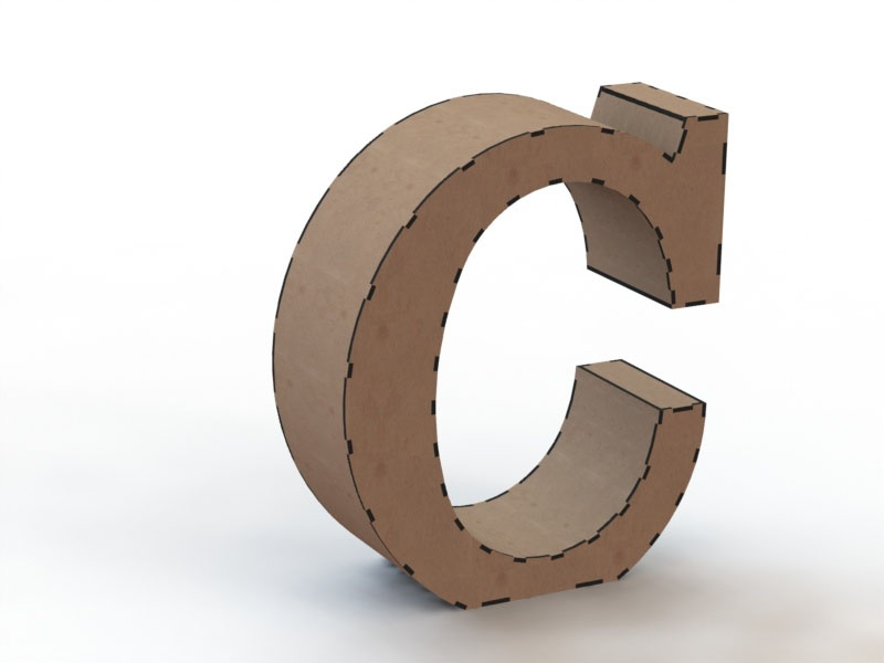 Laser Cut 3D Wooden Puzzle Alphabet Letters Model