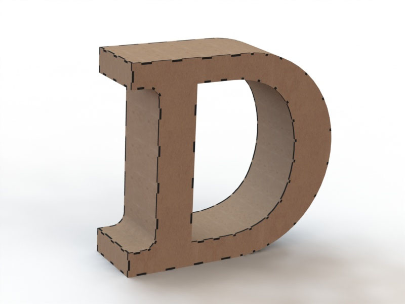 Laser Cut 3D Wooden Puzzle Alphabet Letters Model