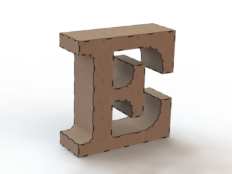 Laser Cut 3D Wooden Puzzle Alphabet Letters Model