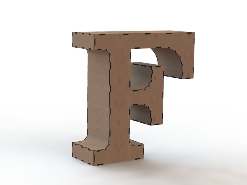 Laser Cut 3D Wooden Puzzle Alphabet Letters Model