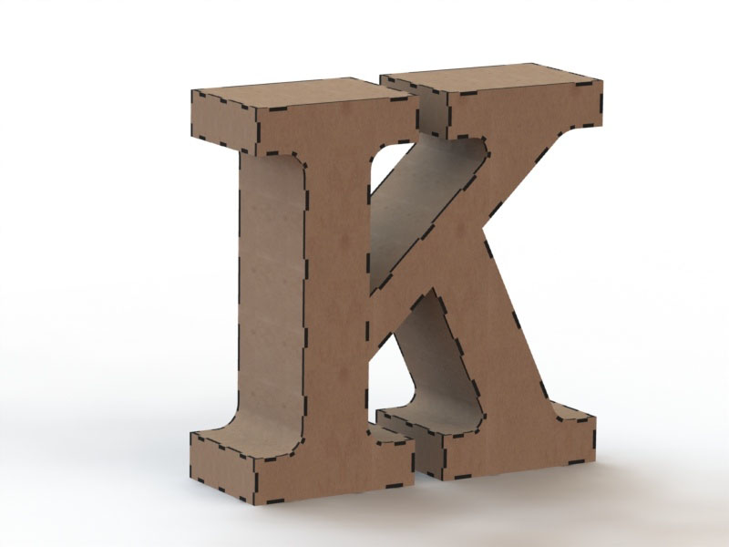 Laser Cut 3D Wooden Puzzle Alphabet Letters Model