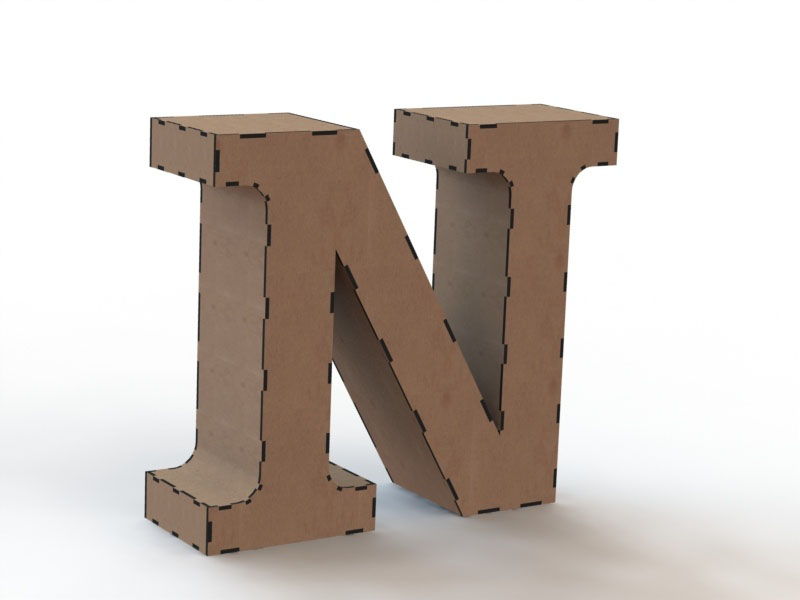 Laser Cut 3D Wooden Puzzle Alphabet Letters Model