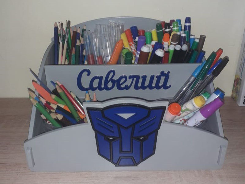 Transformer Office Desk Organizer Laser Cut Digital File