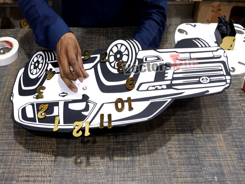 Laser Cut Toyota Land Cruiser Decorative Wall Clock Design