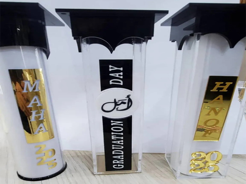 Laser Cut Personalized Acrylic Graduation Certificate Gift Box Design