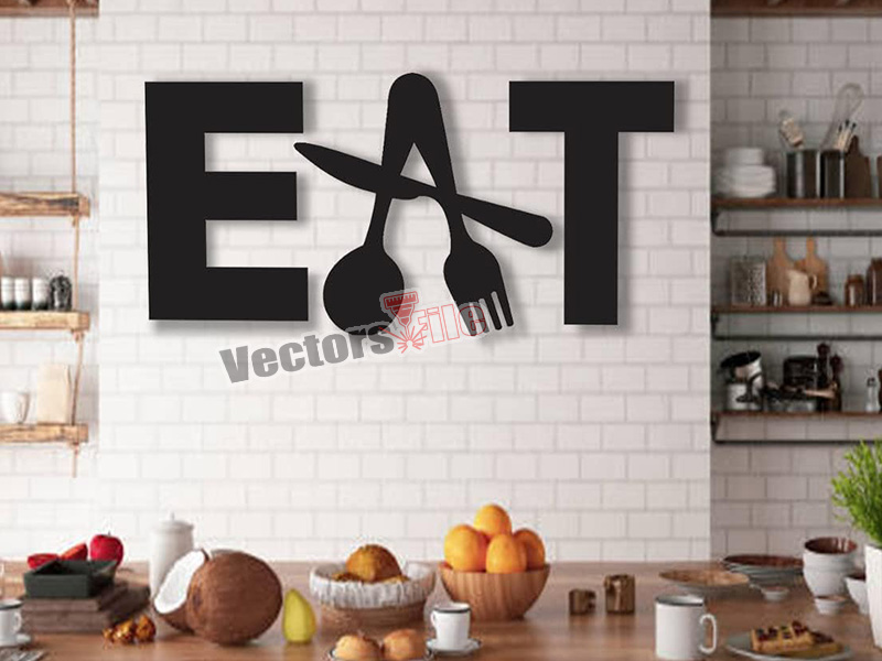 Laser Cut Kitchen Sign EAT Wall Art Decor Idea