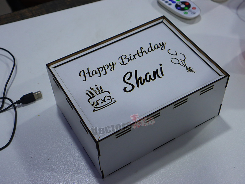 Laser Cut Custom Gift Box Design Wooden Sliding Lid Box