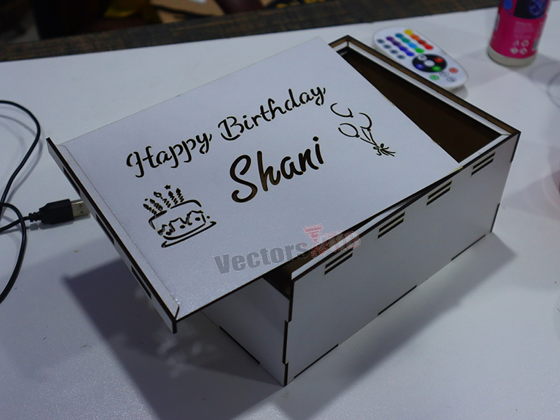 Laser Cut Custom Gift Box Design Wooden Sliding Lid Box