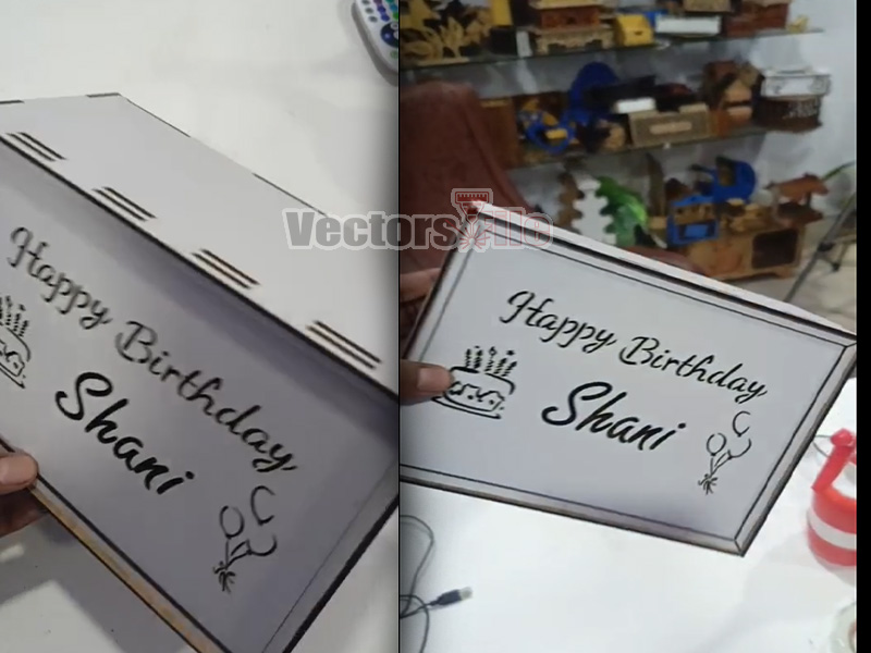 Laser Cut Custom Gift Box Design Wooden Sliding Lid Box