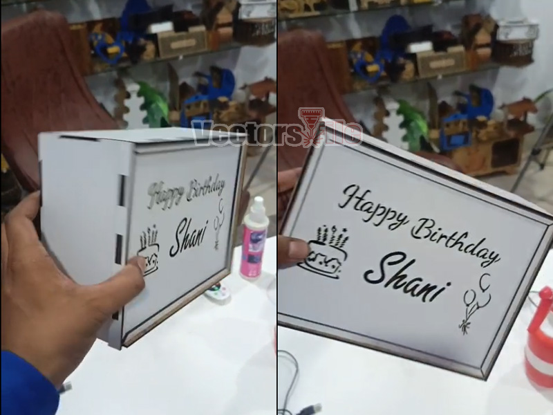 Laser Cut Custom Gift Box Design Wooden Sliding Lid Box