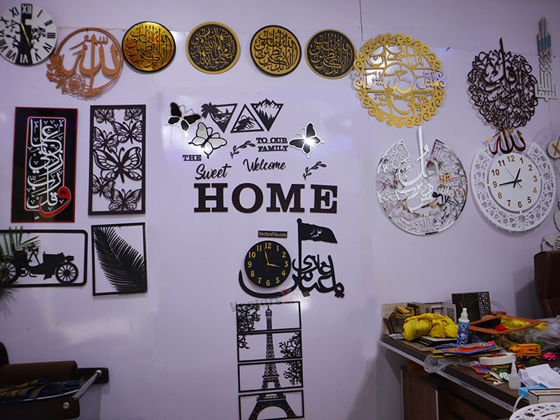Ya Abbas Alamdar Laser Cut 3D Wall Clock Design