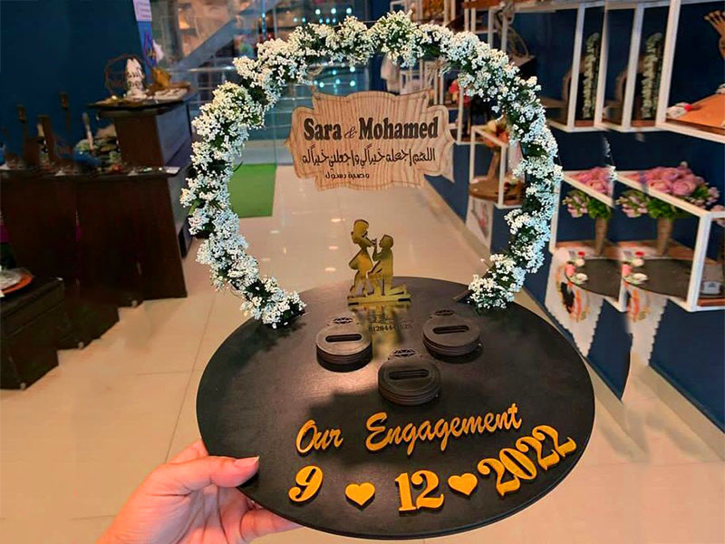 Laser Cut Personalized Engagement Ring Tray