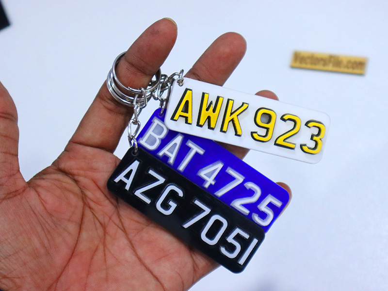 Laser Cut Acrylic Layered 3D Digit Keychain Template