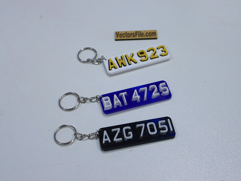 Laser Cut Acrylic Layered 3D Digit Keychain Template