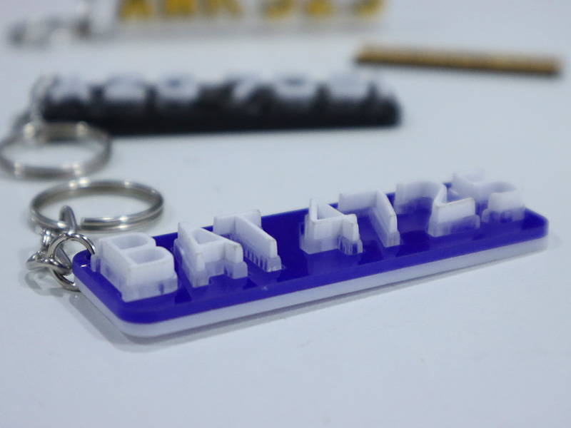 Laser Cut Acrylic Layered 3D Digit Keychain Template
