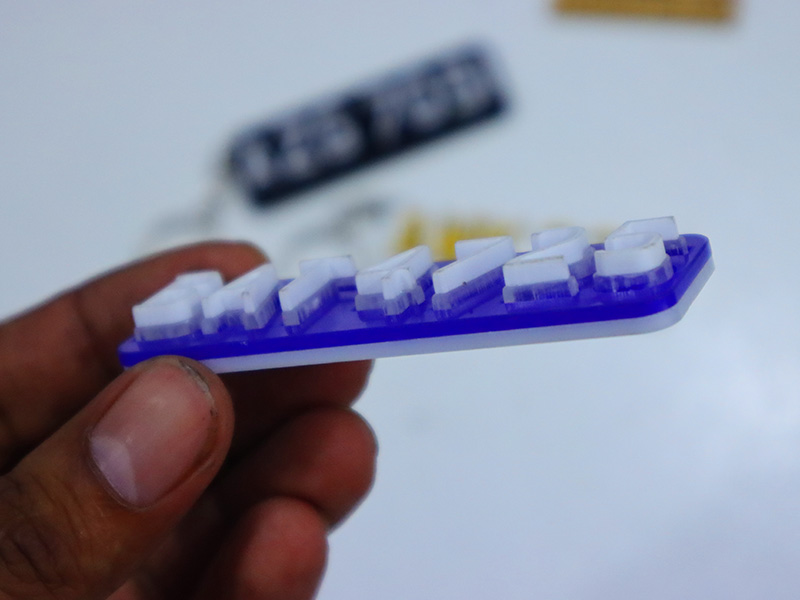Laser Cut Acrylic Layered 3D Digit Keychain Template