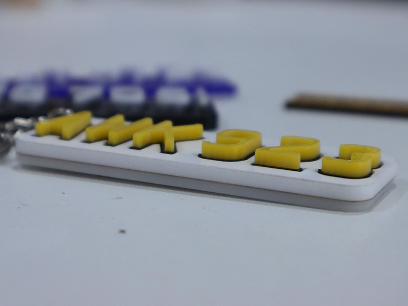 Laser Cut Acrylic Layered 3D Digit Keychain Template