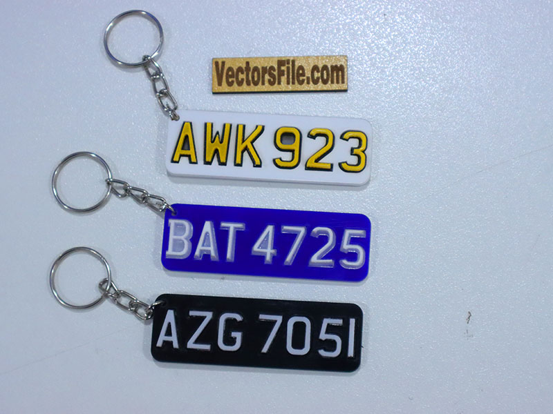Laser Cut Acrylic Layered 3D Digit Keychain Template