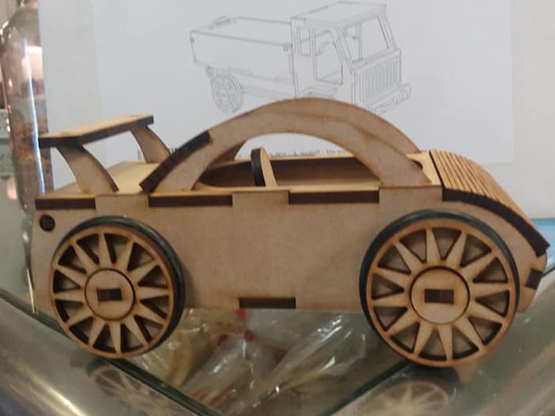 Mini Sports Car 3D Puzzle Laser Cut Wooden Model Craft Kit