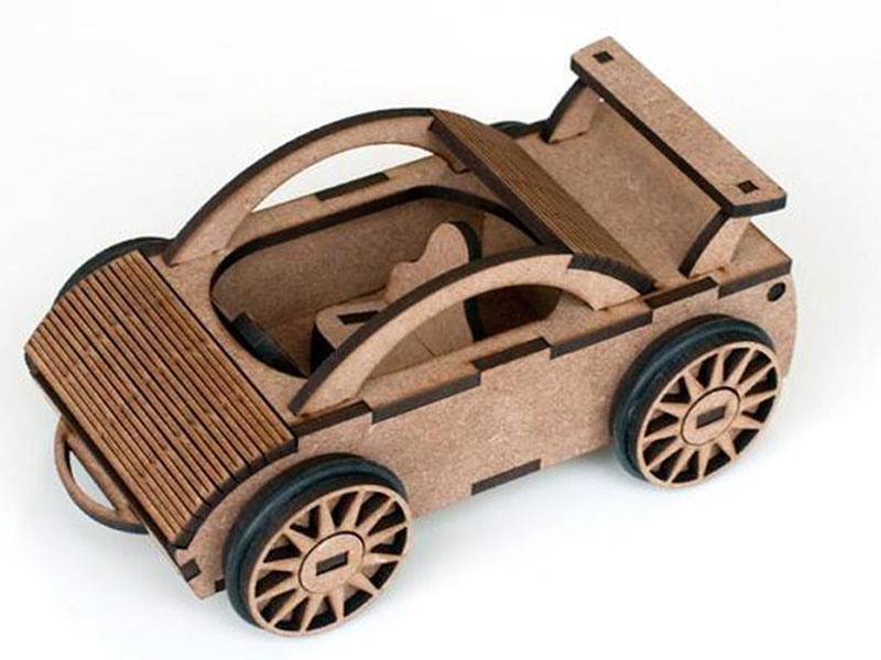 Mini Sports Car 3D Puzzle Laser Cut Wooden Model Craft Kit