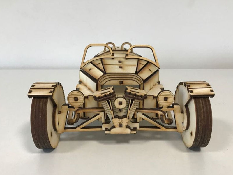 Laser Cut Morgan Three Wheeler Toy Car Model Kit