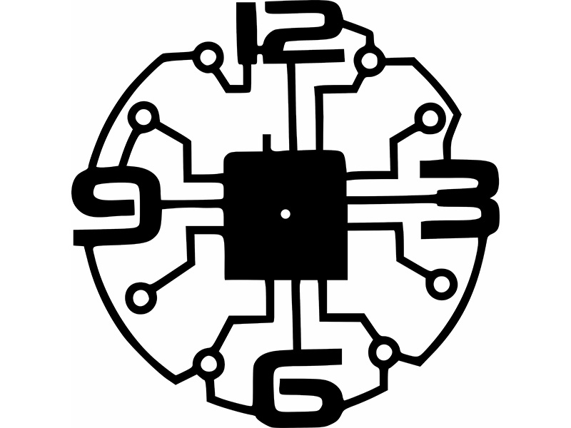 Laser Cut Circuit Board Wall Clock Design