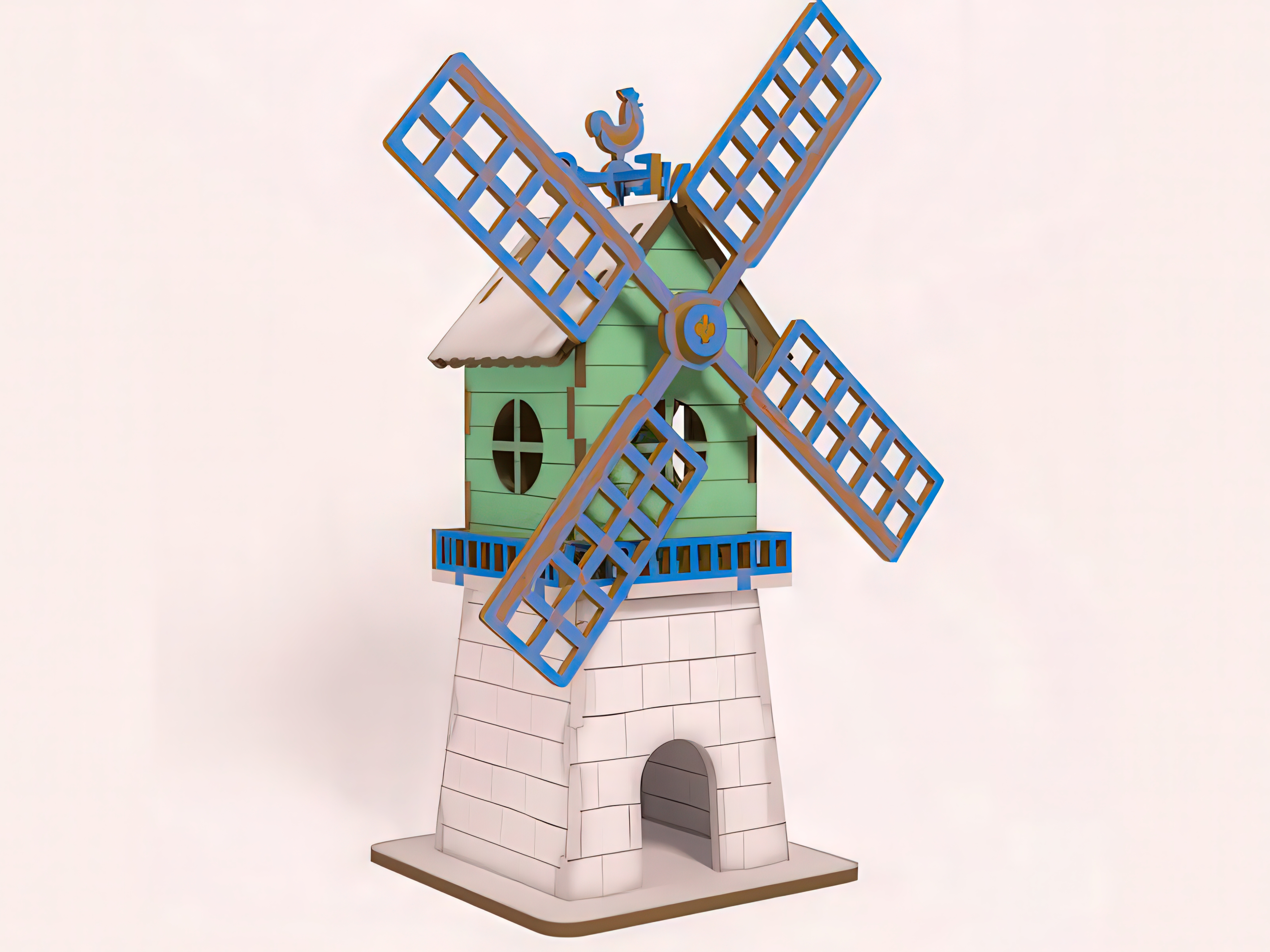 Laser Cut 3D Puzzle Windmill Model Kit