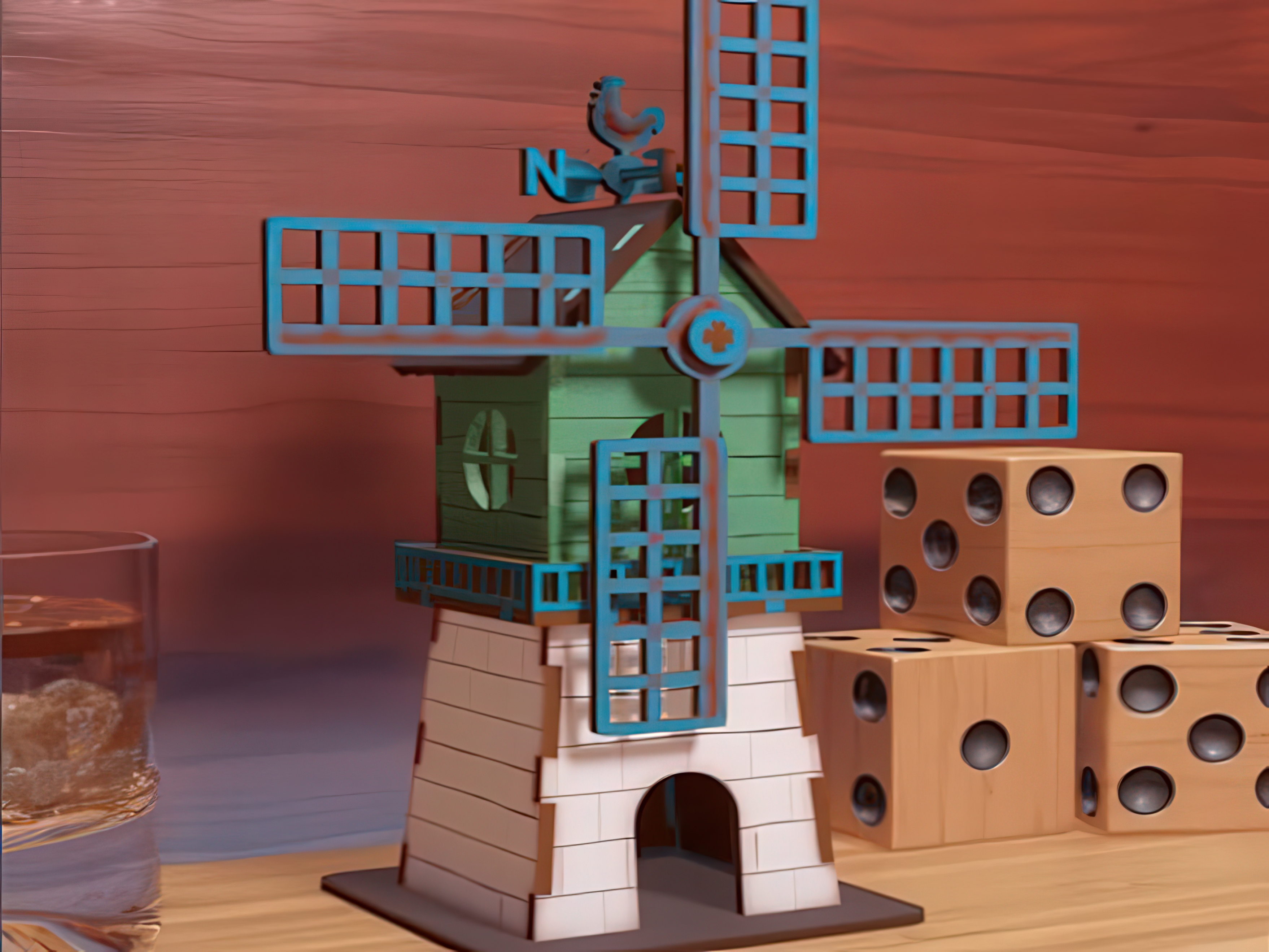 Laser Cut 3D Puzzle Windmill Model Kit