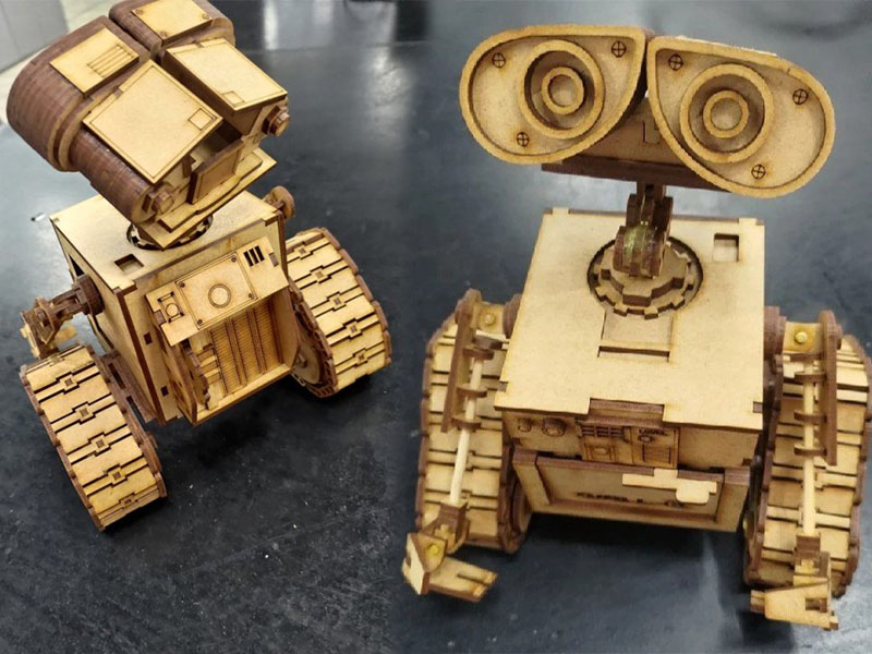 Laser Cut Wooden WALL E Robot 3D Puzzle Toy Model Kit