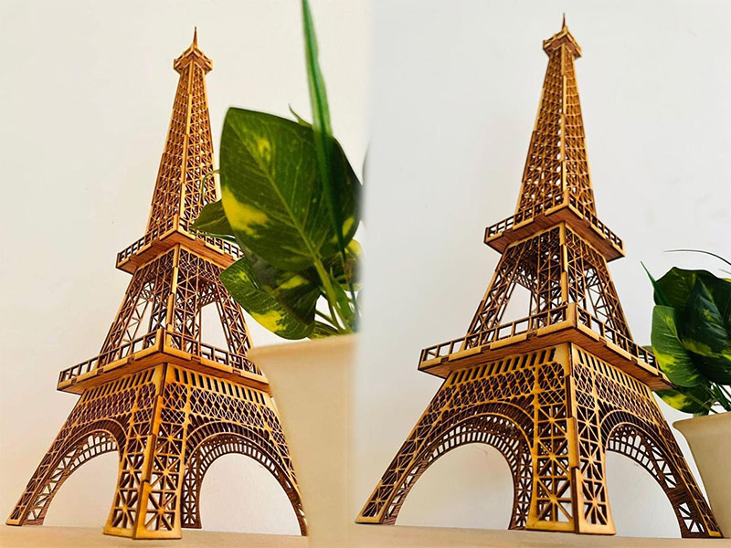 Laser Cut Eiffel Tower 3D Puzzle Model Kit