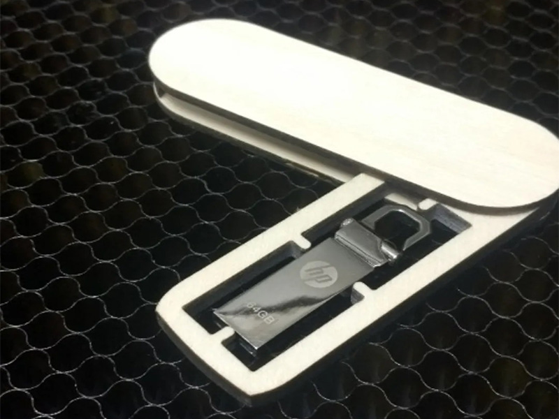 Laser Cut Wooden Flash Drive Case Template