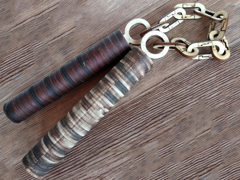 Laser Cut Martial Arts Nunchaku Wooden Puzzle Kit