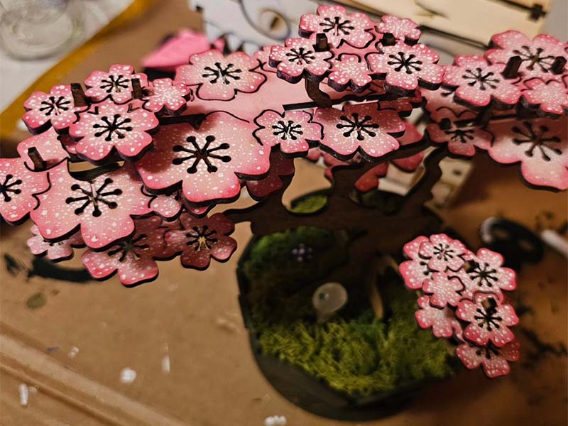 Rolife Sakura Bonsai Laser Cut 3D Wooden Puzzle Tree Model Kit