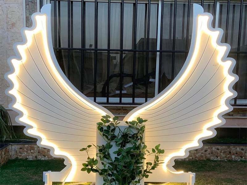 Laser Cut LED Giant Angel Wings for Wedding and Party Decoration Idea