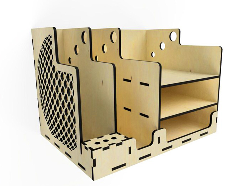 Laser Cut Office Stationery Desk Organizer Pen Holder and File Storage Rack