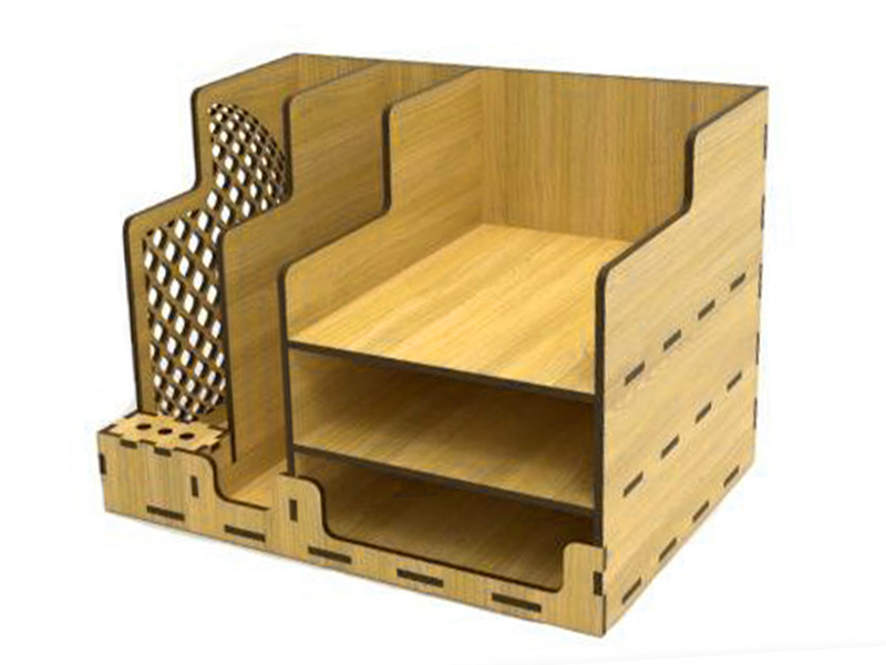 Laser Cut Office Stationery Desk Organizer Pen Holder and File Storage Rack