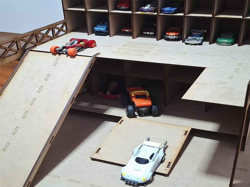 Laser Cut Multi Level Parking Garage for Toy Cars Building Model