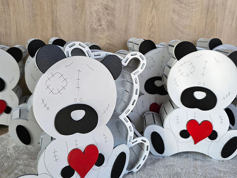 Laser Cut Teddy Bear Wedding and Birthday Gift Box Design