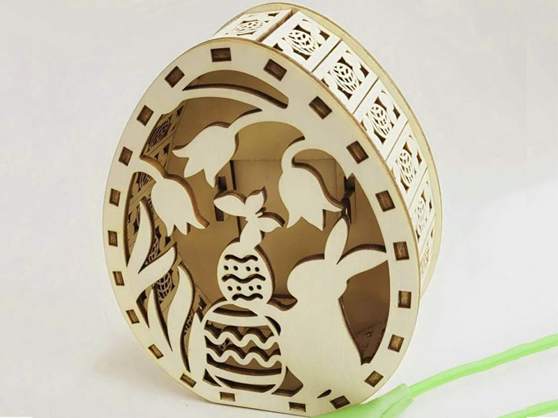 Laser Cut Easter Bunny Egg Shape Candle Holder Decor Idea