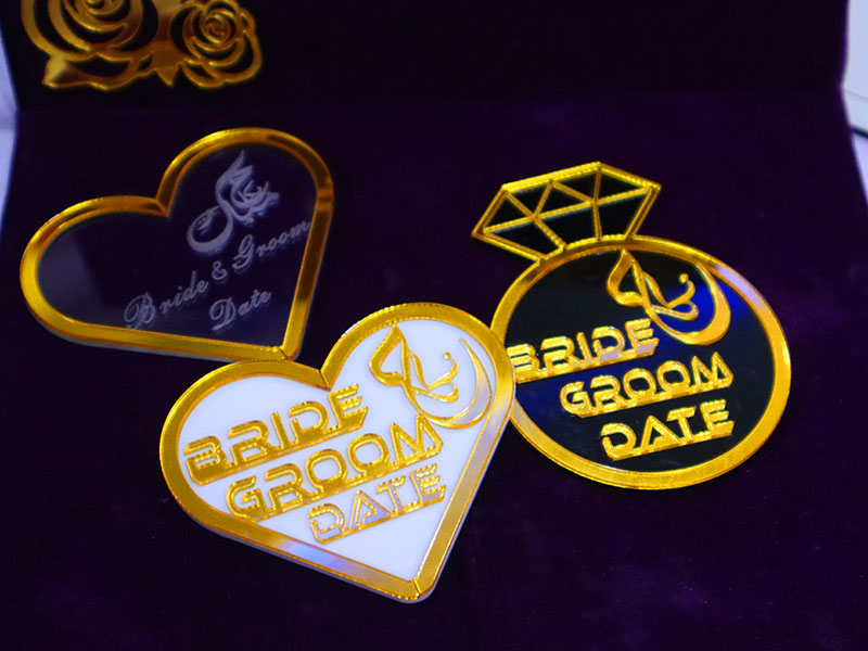 Laser Cut Diamond Ring Luxury Acrylic Wedding Party and Birthday Custom Invitations