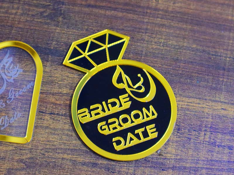 Laser Cut Diamond Ring Luxury Acrylic Wedding Party and Birthday Custom Invitations