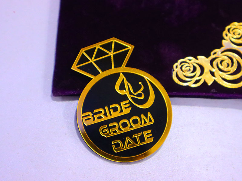 Laser Cut Diamond Ring Luxury Acrylic Wedding Party and Birthday Custom Invitations