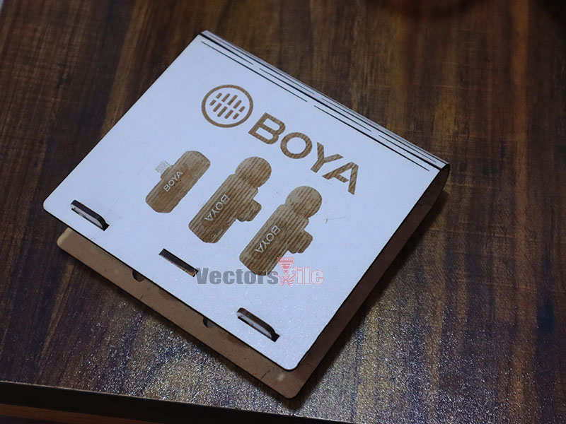 Laser Cut BOYA V20 Wireless Mic Case DIY Wooden Mic Box