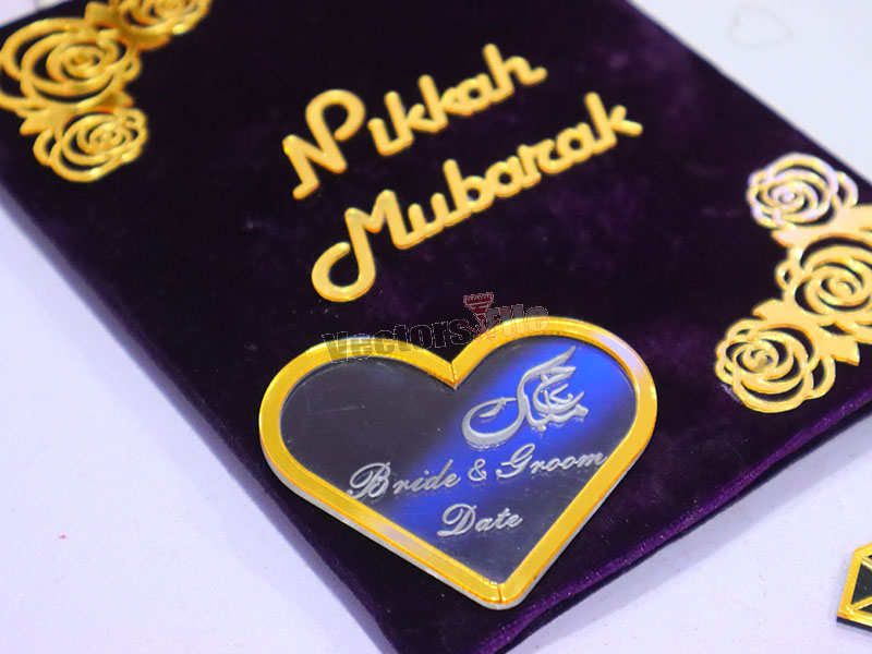 Laser Cut Heart Acrylic Invitation Card Design