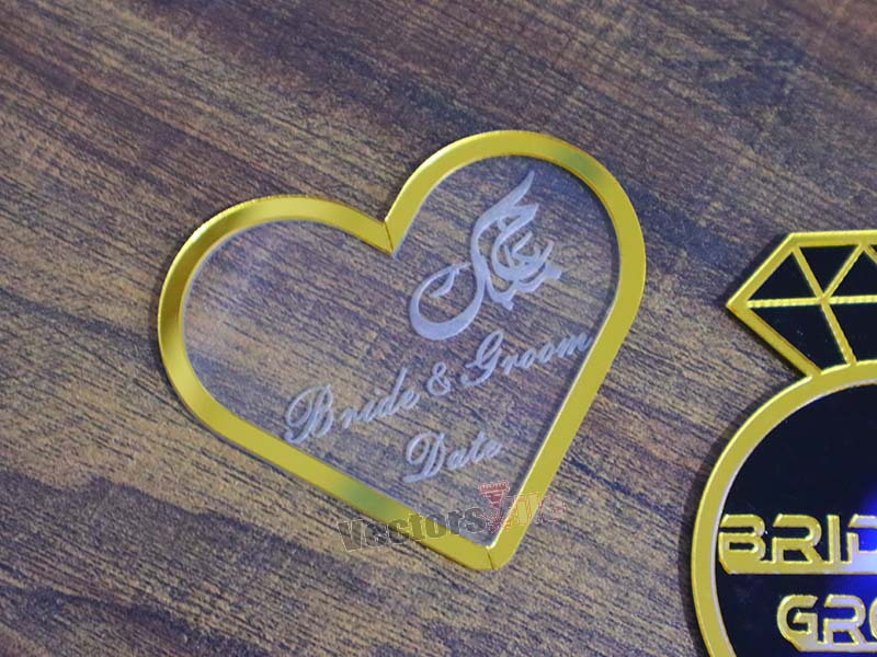 Laser Cut Heart Acrylic Invitation Card Design