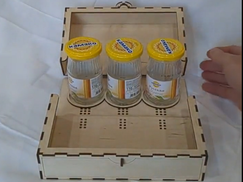 Laser Cut Jam Jar Gift Box Wooden Storage Box Design